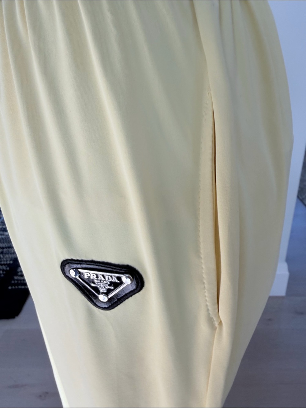 PRADA Yellow Wide-Leg Pants and matching top lounge comfy set size M - Picture 7 of 13